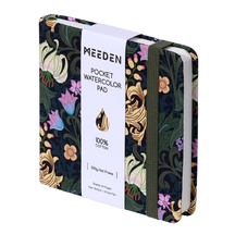 MEEDEN Floral Fabric Multi-Media Sketchbook, 100% Cotton Hot Press 300gsm, Pocket 4.7×4.7"