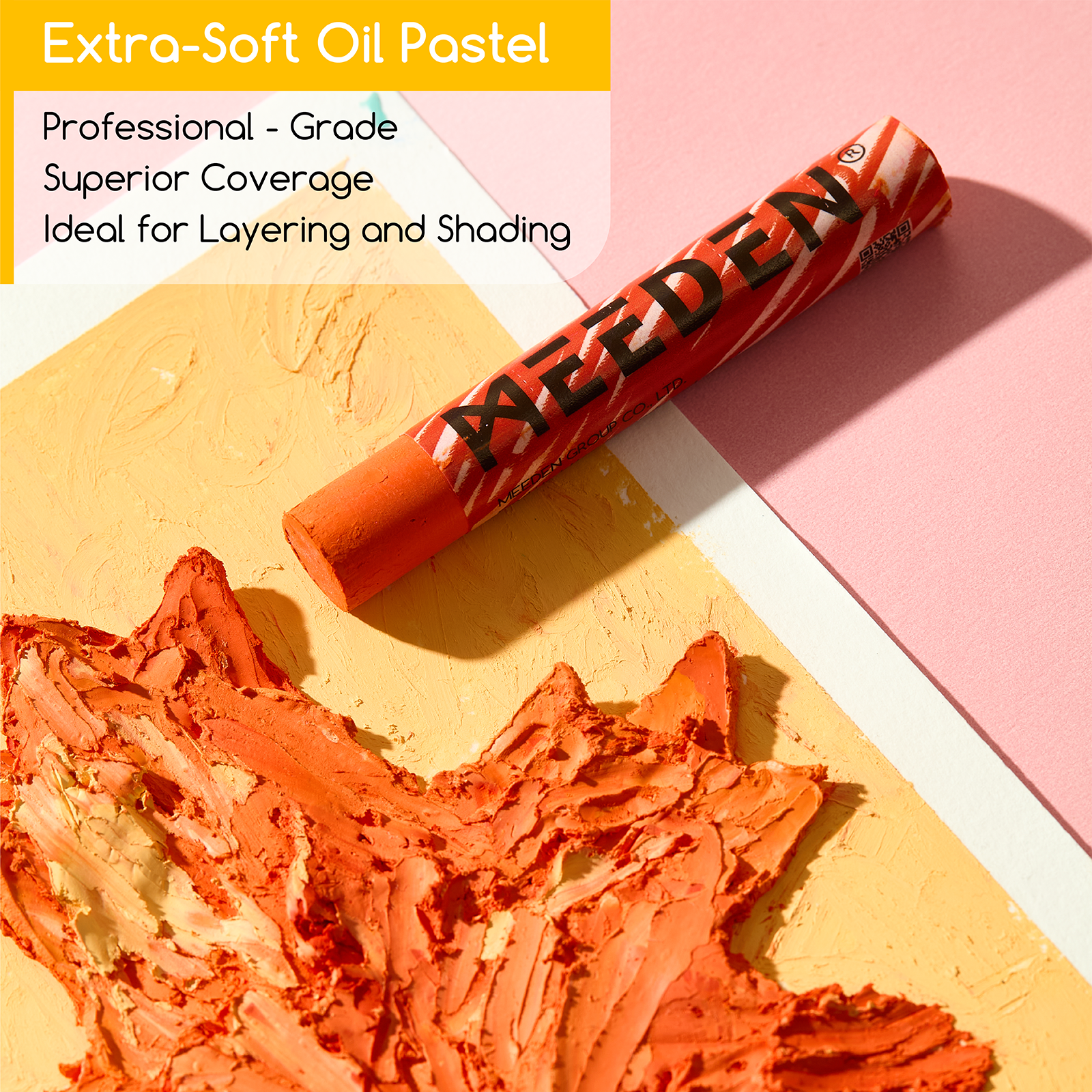 MEEDEN Soft Oil Pastel Kit, 90Pcs Complete Painting Set with Pastel Paper, Stencils & Palette Knives