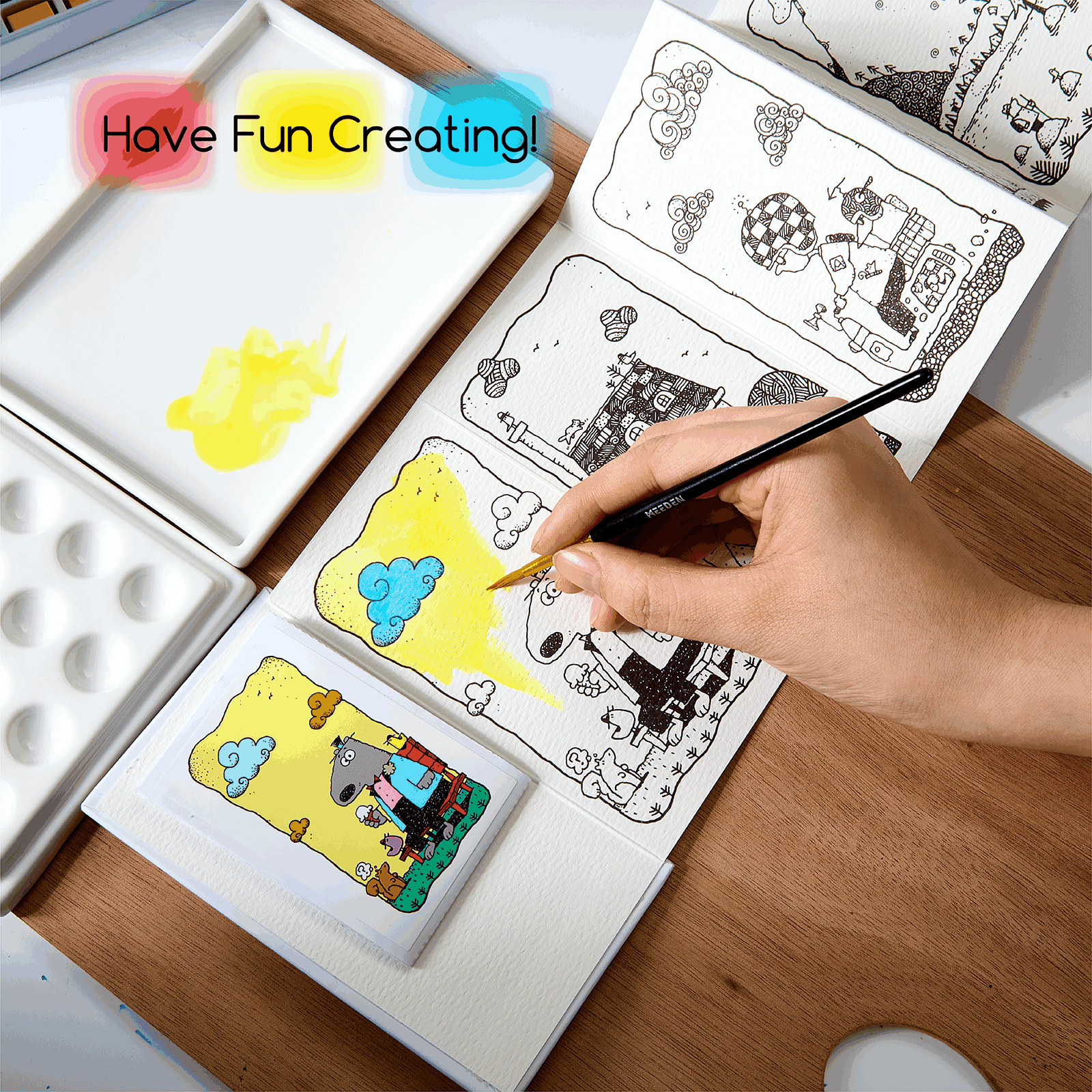 MEEDEN 50-Color Travel Watercolor Paint Kits