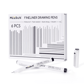 MEEDEN Black Micro Fineliner Pens – 6-Pack, 0.03mm-1mm, Waterproof Archival Ink for Drawing & Lettering