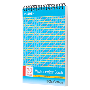 MEEDEN 100% Cotton Watercolor Sketchbook 300gsm Cold Press, 30 Sheets Spiral Bound