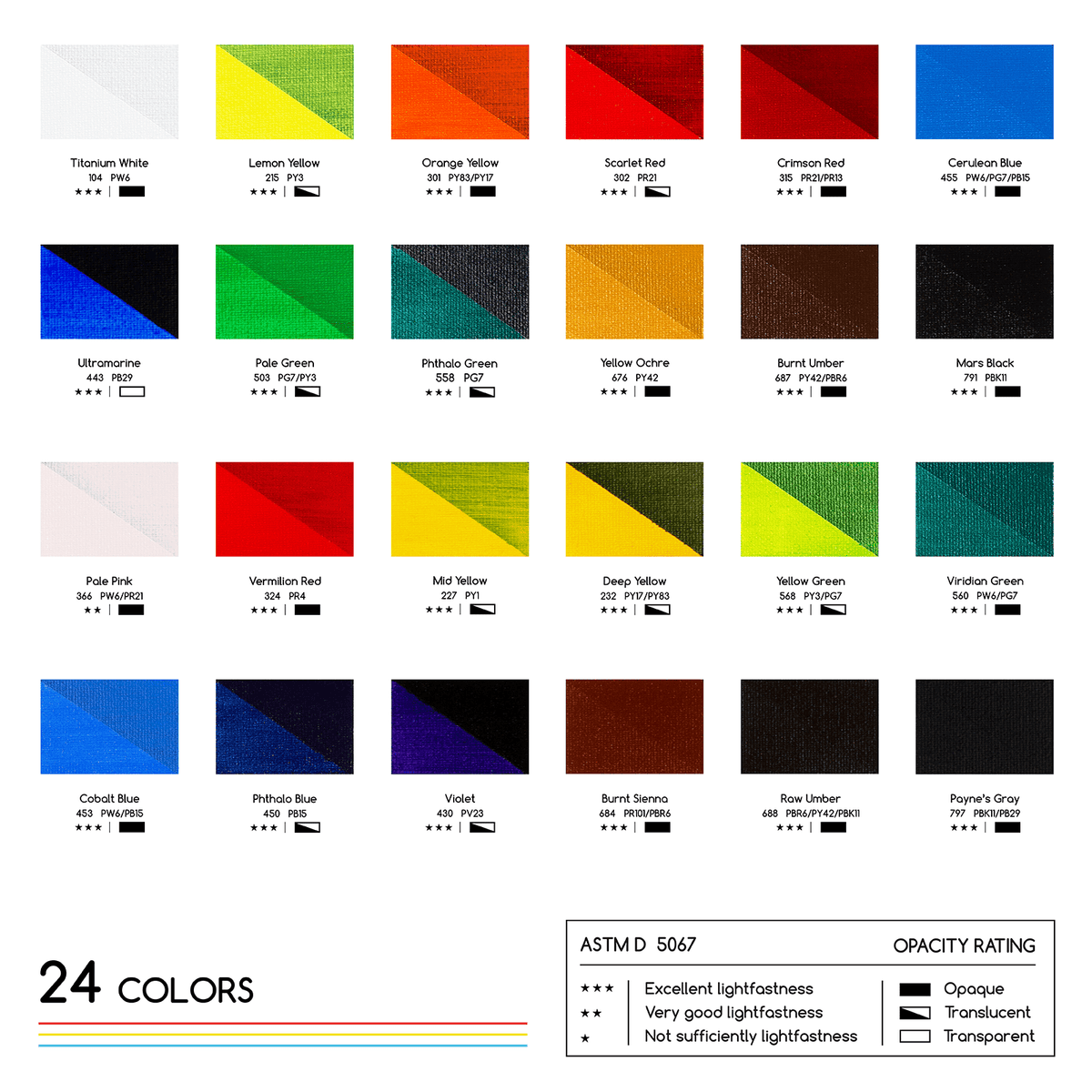 MEEDEN Acrylic Paint Set, 24 Tubes, 12 ml / 0.41 oz