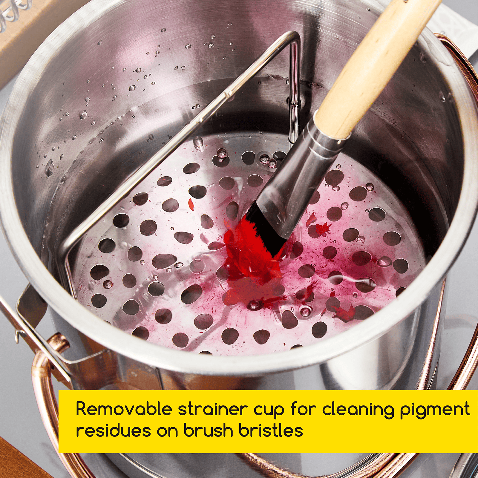MEEDEN Portable Paint Brush Washer: Stainless Steel - Extra Large