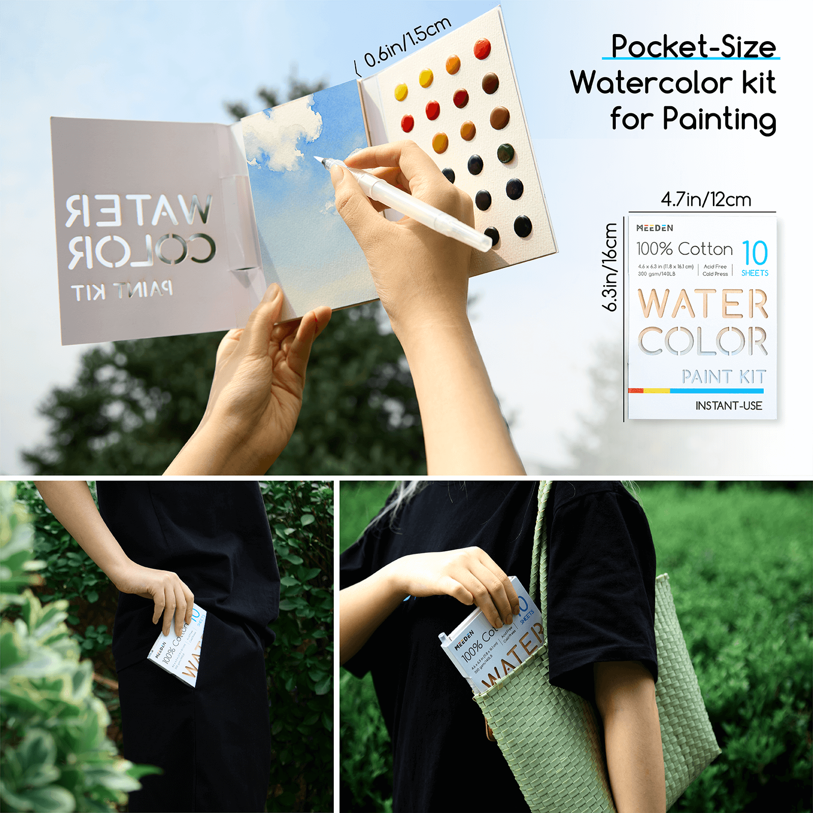 MEEDEN Portable Watercolor Paint Kit – 24 Colors