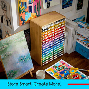 MEEDEN Acrylic Markers, Bamboo 32 Compartments Holder & Heavyweight Sketchbook Paper Pad Set