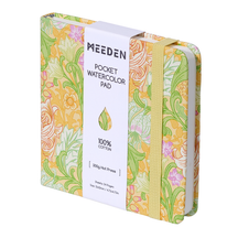 MEEDEN Floral Fabric Multi-Media Sketchbook, 100% Cotton Hot Press 300gsm, Pocket 4.7×4.7"