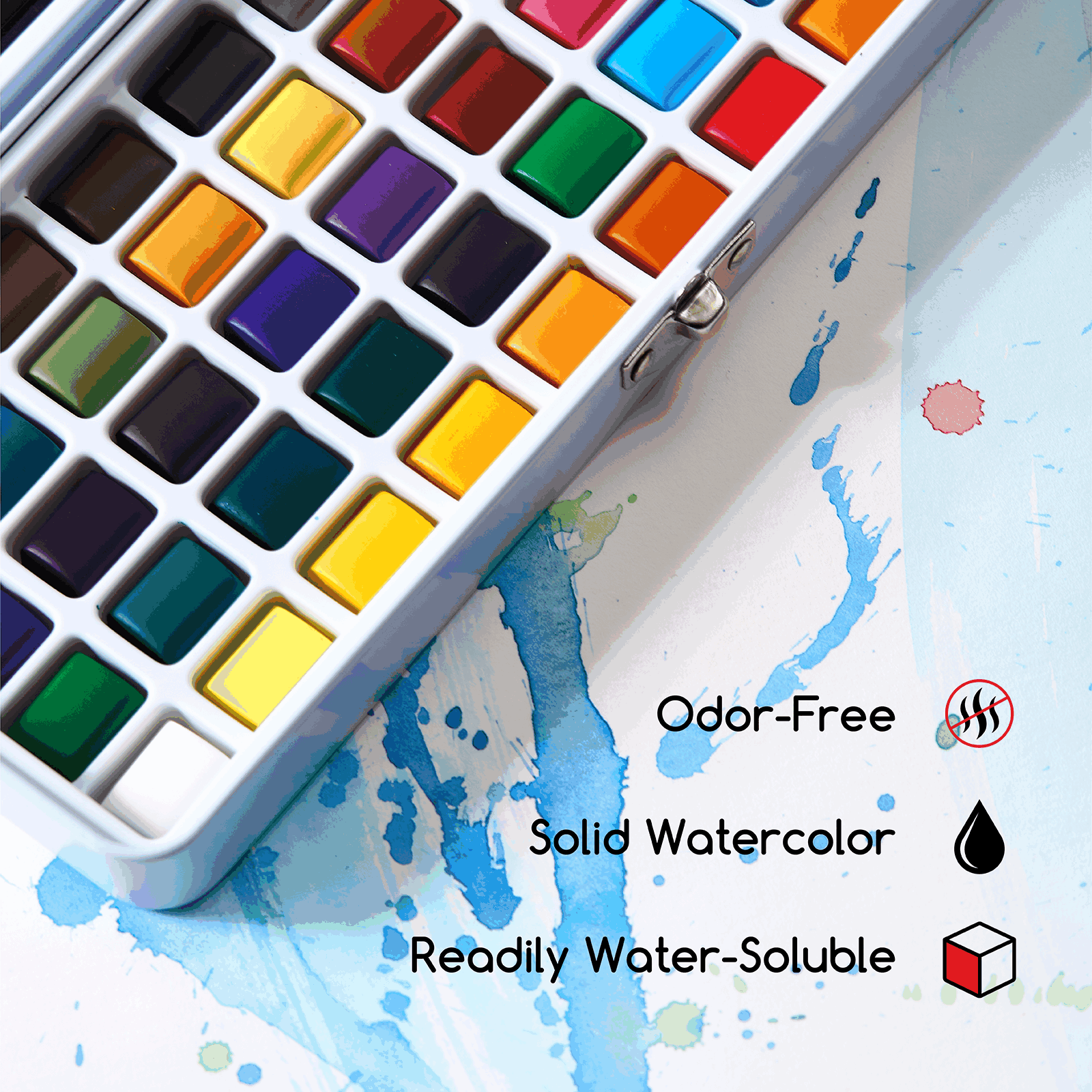 MEEDEN 50-Color Travel Watercolor Paint Kits