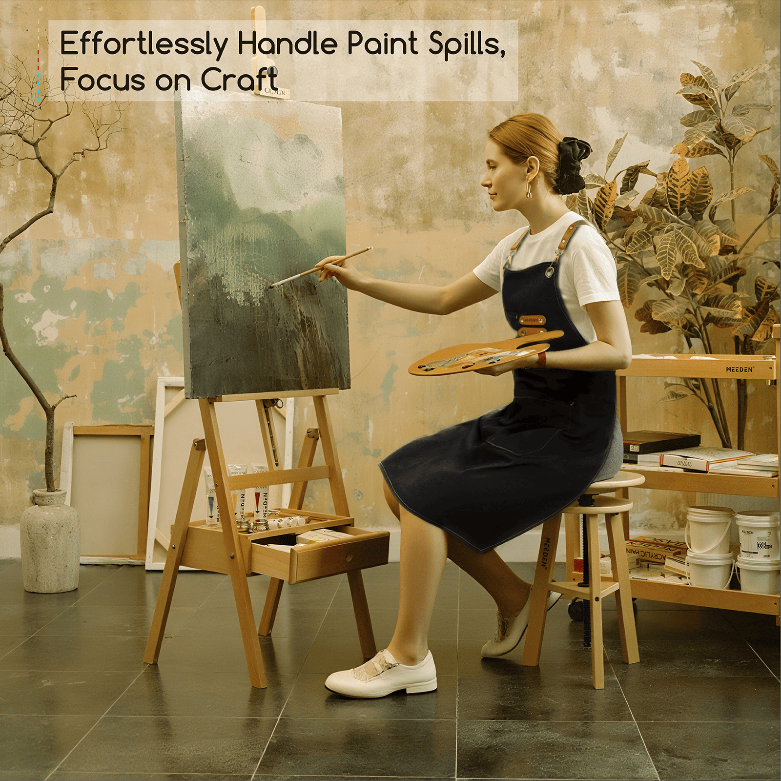 MEEDEN Waterproof Painting Apron – For Art & Crafts