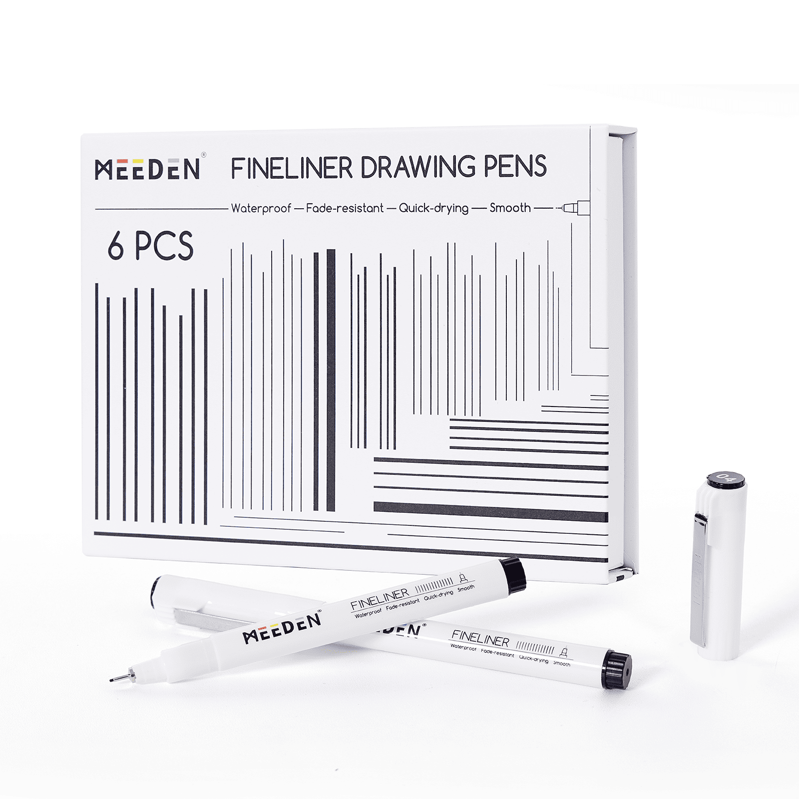 MEEDEN Black Micro Fineliner Pens – 6-Pack, 0.03mm-1mm, Waterproof Archival Ink for Drawing & Lettering