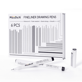 MEEDEN Black Micro Fineliner Pens – 6-Pack, 0.03mm-1mm, Waterproof Archival Ink for Drawing & Lettering