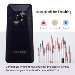 MEEDEN Long Point Manual Pencil Sharpener 7 Adjustable Sizes for Sketching & Drawing
