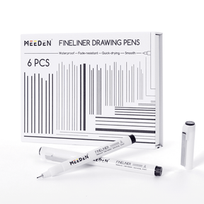 MEEDEN Black Micro Fineliner Pens – 6-Pack, 0.03mm-1mm, Waterproof Archival Ink for Drawing & Lettering