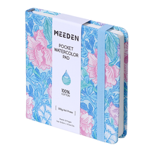 MEEDEN Floral Fabric Multi-Media Sketchbook, 100% Cotton Hot Press 300gsm, Pocket 4.7×4.7"