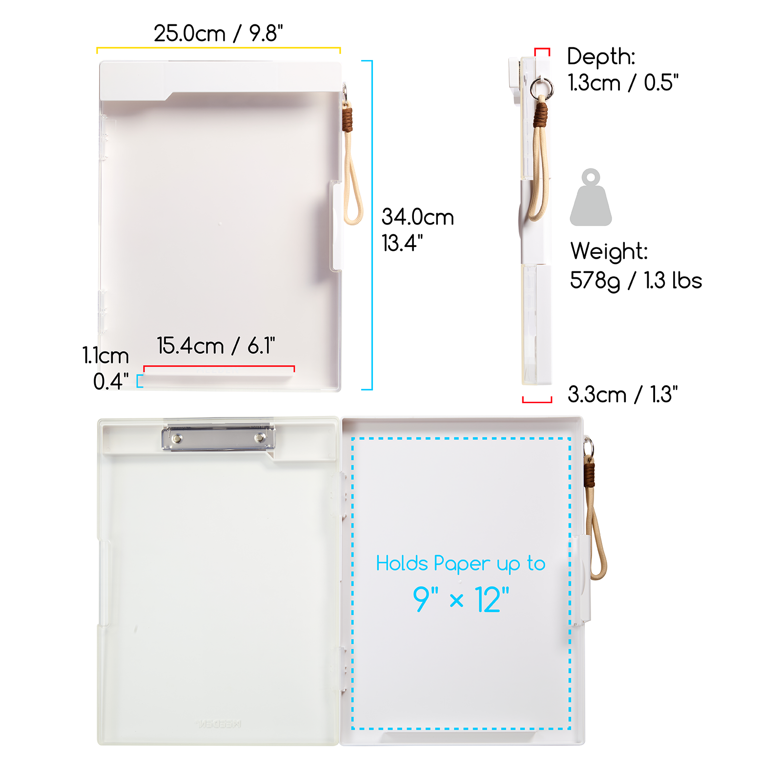MEEDEN Portable Sketch Drawing Board | 2-in-1 Storage Clipboard for Artists