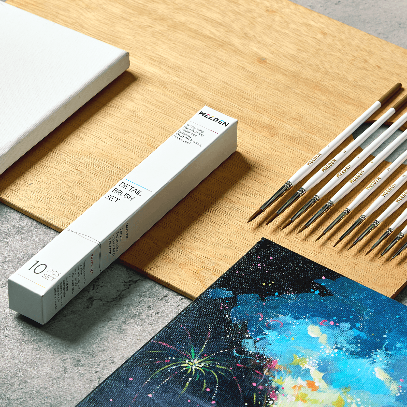 MEEDEN 10 Pcs Detail Paint Brush Set