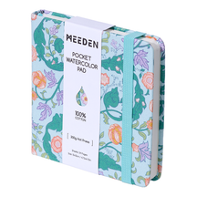 MEEDEN Floral Fabric Multi-Media Sketchbook, 100% Cotton Hot Press 300gsm, Pocket 4.7×4.7"