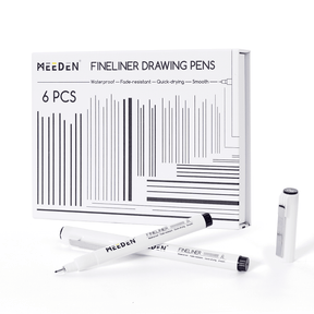 MEEDEN Black Micro Fineliner Pens – 6-Pack, 0.03mm-1mm, Waterproof Archival Ink for Drawing & Lettering