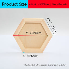 MEEDEN Hexagon Wood Canvas Panels