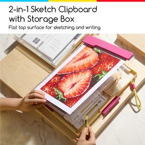 MEEDEN Portable Sketch Drawing Board | 2-in-1 Storage Clipboard for Artists