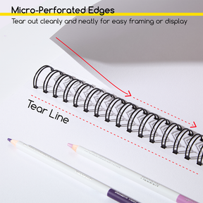 MEEDEN  100% Cotton Colored Pencil Sketchbook, 200gsm Hardcover Spiral Pad
