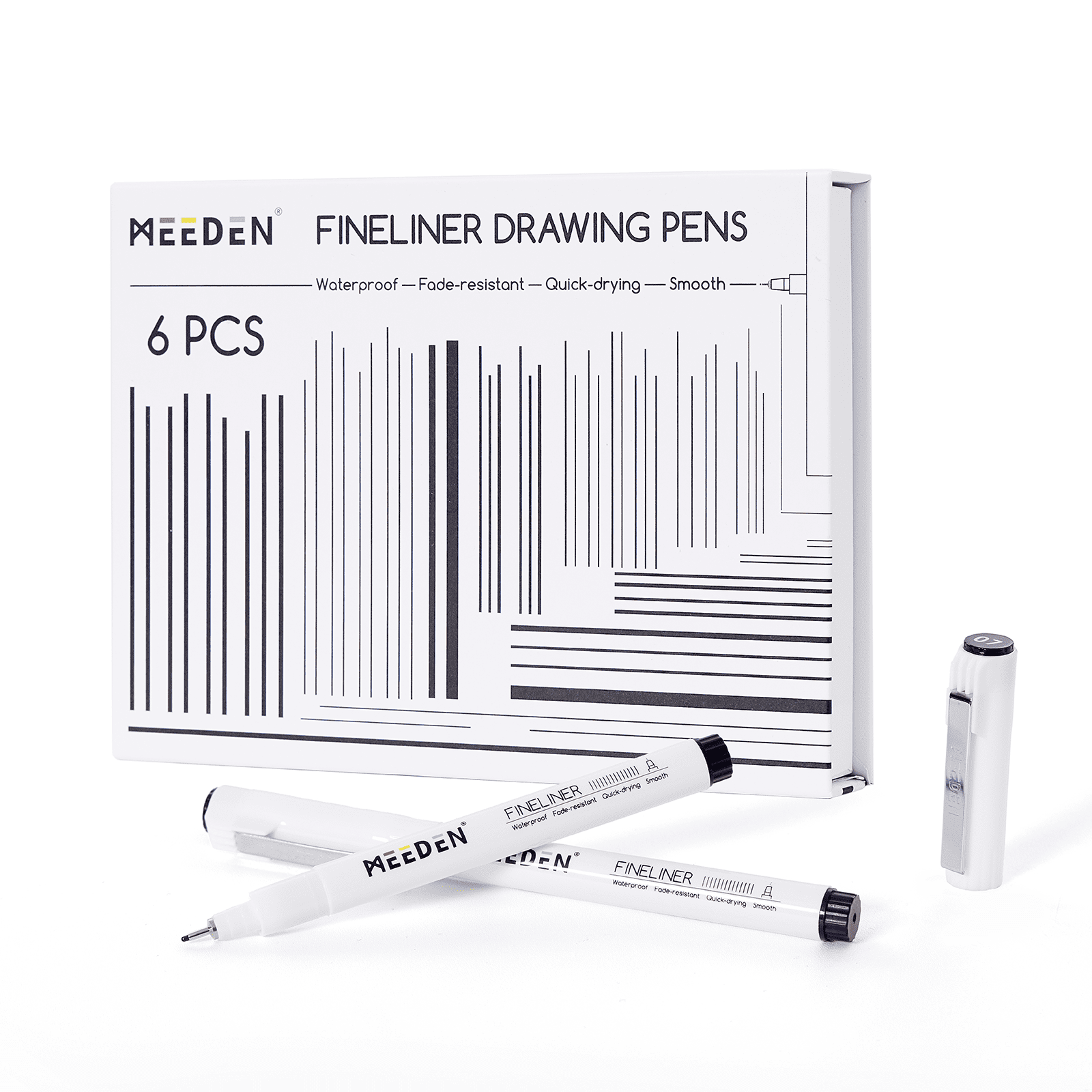 MEEDEN Black Micro Fineliner Pens – 6-Pack, 0.03mm-1mm, Waterproof Archival Ink for Drawing & Lettering