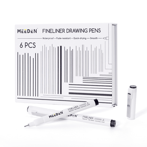 MEEDEN Black Micro Fineliner Pens – 6-Pack, 0.03mm-1mm, Waterproof Archival Ink for Drawing & Lettering