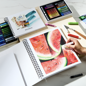 MEEDEN 8 x 8 inches Oil Pastel Paper Pad: 30 Sheets Fine Textured - 140lb/300gsm
