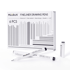 MEEDEN Black Micro Fineliner Pens – 6-Pack, 0.03mm-1mm, Waterproof Archival Ink for Drawing & Lettering