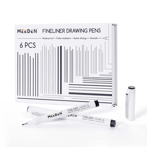 MEEDEN Black Micro Fineliner Pens – 6-Pack, 0.03mm-1mm, Waterproof Archival Ink for Drawing & Lettering