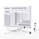 MEEDEN Black Micro Fineliner Pens – 6-Pack, 1mm-3mm , Waterproof Archival Ink for Drawing & Poster Art