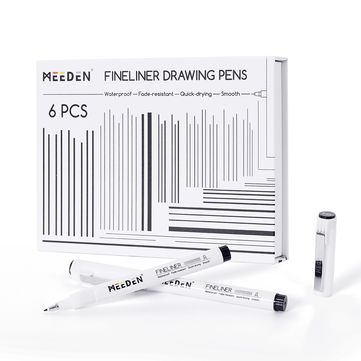 MEEDEN Black Micro Fineliner Pens – 6-Pack, 1mm-3mm , Waterproof Archival Ink for Drawing & Poster Art