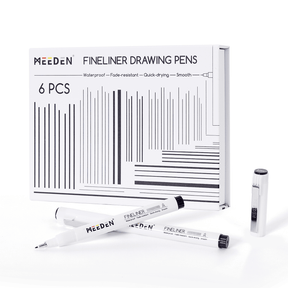 MEEDEN Black Micro Fineliner Pens – 6-Pack, 1mm-3mm , Waterproof Archival Ink for Drawing & Poster Art
