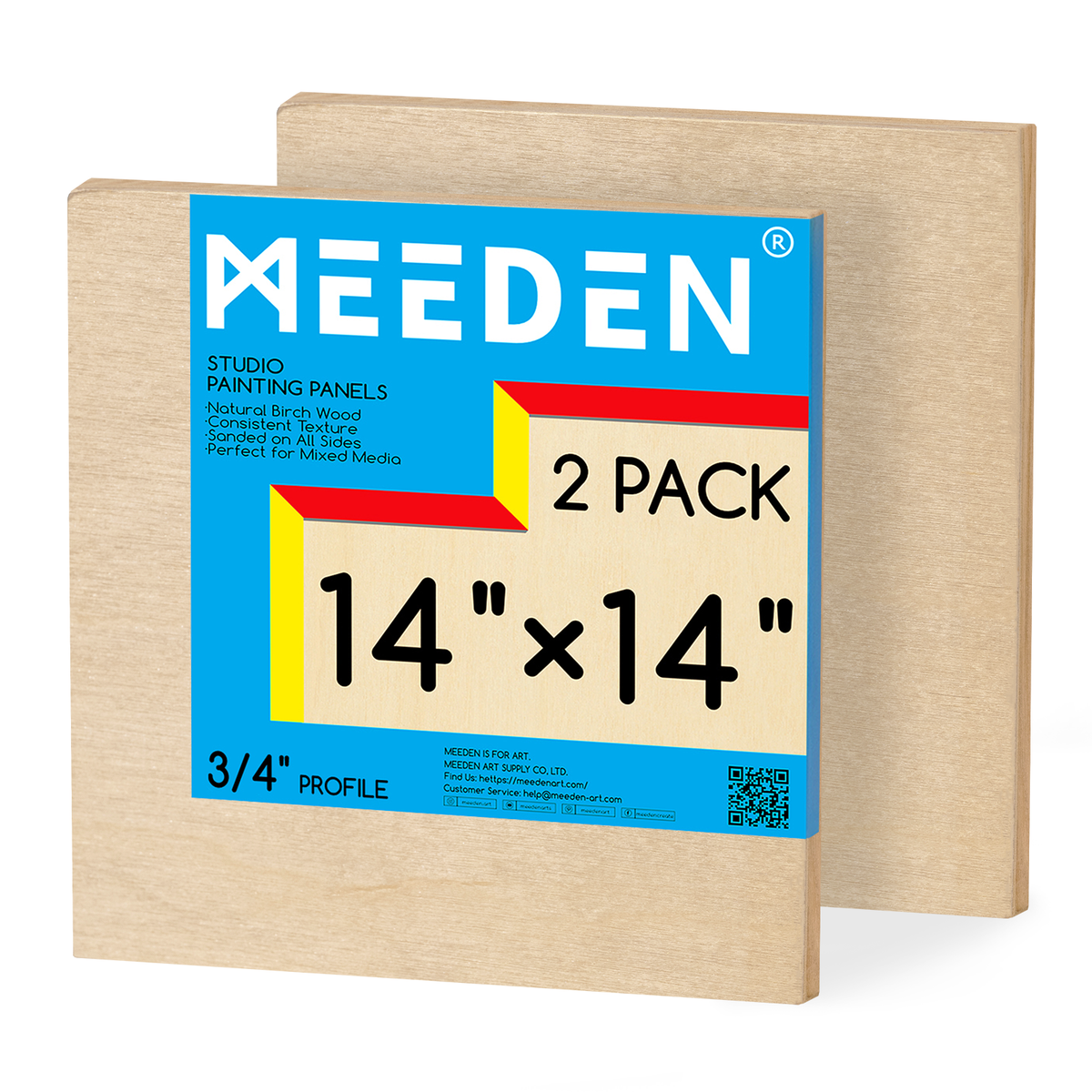 MEEDEN Artist Birch Wood Canvas Board, 3/4” Deep