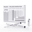 MEEDEN Black Micro Fineliner Pens – 6-Pack, 0.4-1.2mm, Waterproof Archival Ink for Sketching & Illustration