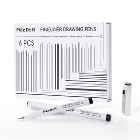 MEEDEN Black Micro Fineliner Pens – 6-Pack, 0.4-1.2mm, Waterproof Archival Ink for Sketching & Illustration