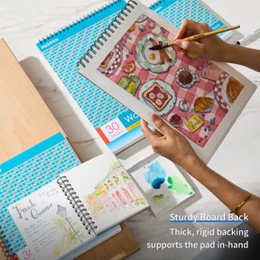 MEEDEN 100% Cotton Watercolor Sketchbook 300gsm Cold Press, 30 Sheets Spiral Bound