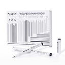MEEDEN Black Micro Fineliner Pens – 6-Pack, 0.3-1.2mm, Waterproof Archival Ink for Sketching & Illustration