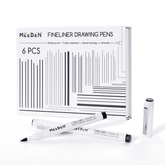 MEEDEN Black Micro Fineliner Pens – 6-Pack, 0.8-3mm, Waterproof Archival Ink for Sketching & Illustration