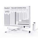 MEEDEN Black Micro Fineliner Pens – 6-Pack, 0.8-2mm, Waterproof Archival Ink for Lettering & Illustration