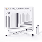 MEEDEN Black Micro Fineliner Pens – 6-Pack, 0.8-2mm, Waterproof Archival Ink for Lettering & Illustration