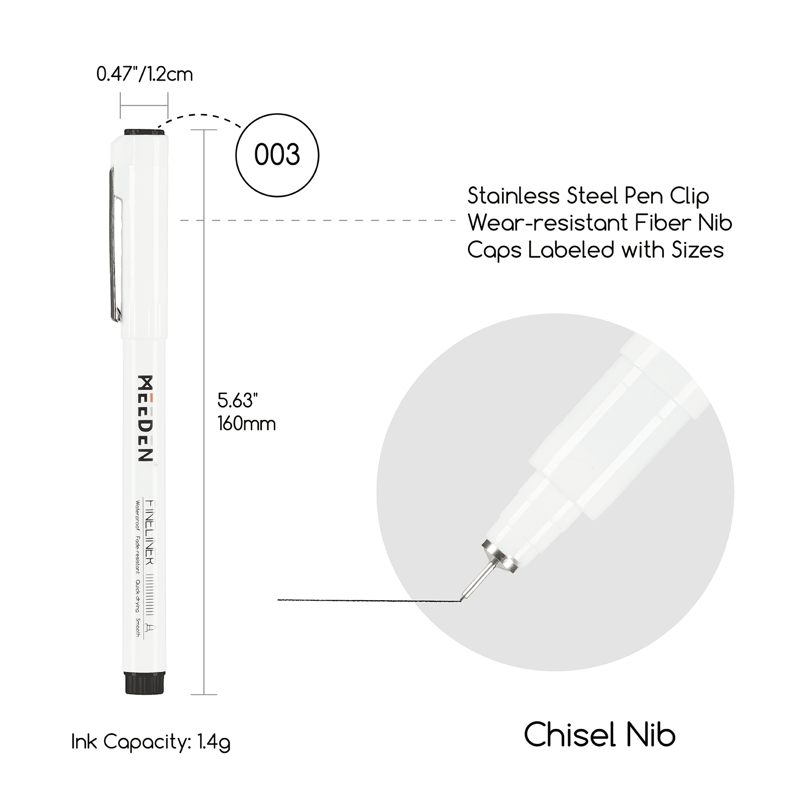 MEEDEN Black Micro Fineliner Pens – 6-Pack, 0.03mm-1mm, Waterproof Archival Ink for Drawing & Lettering
