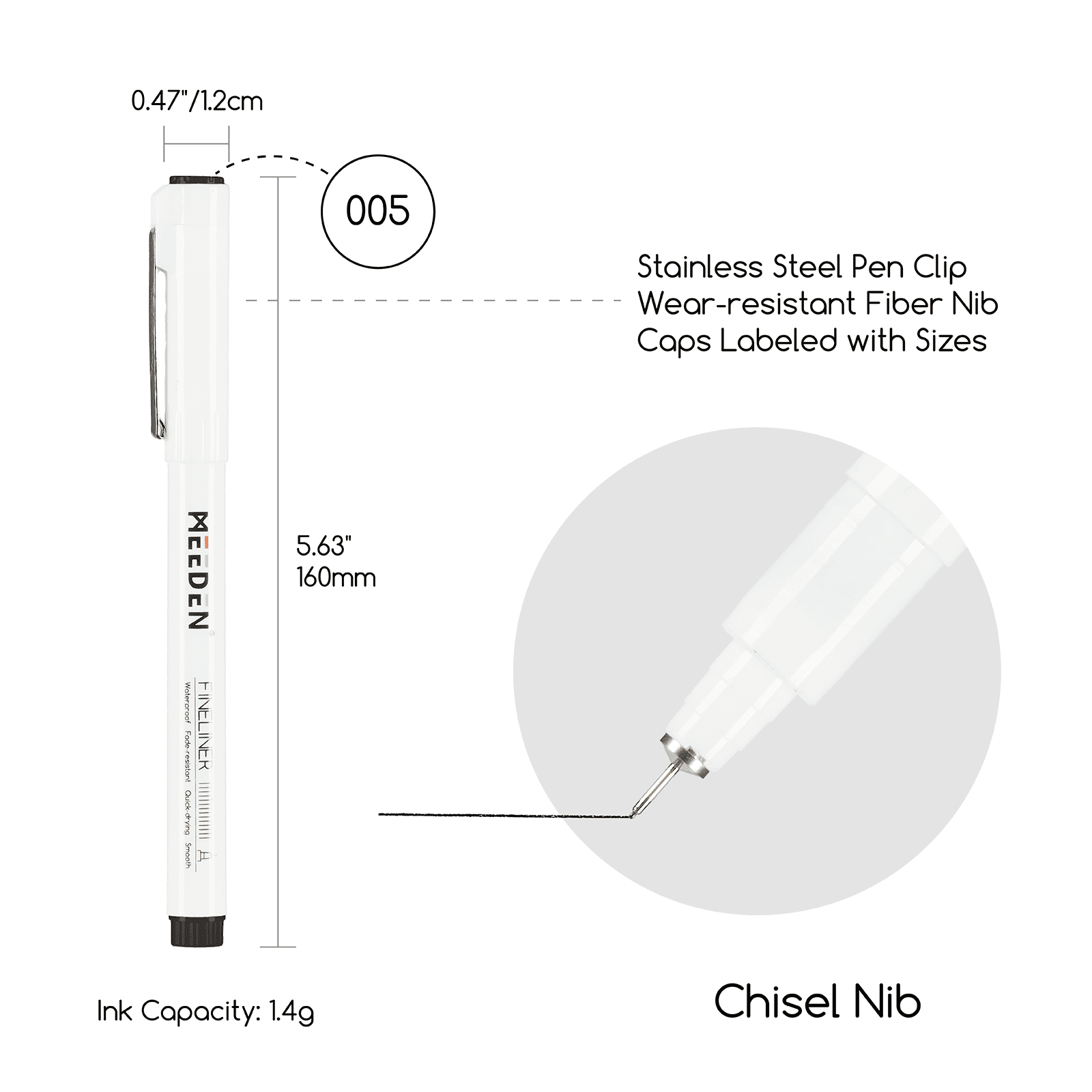 MEEDEN Black Micro Fineliner Pens – 6-Pack, 0.03mm-1mm, Waterproof Archival Ink for Drawing & Lettering