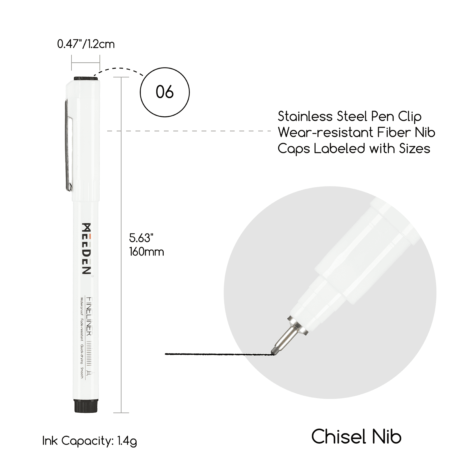 MEEDEN Black Micro Fineliner Pens – 6-Pack, 0.03mm-1mm, Waterproof Archival Ink for Drawing & Lettering