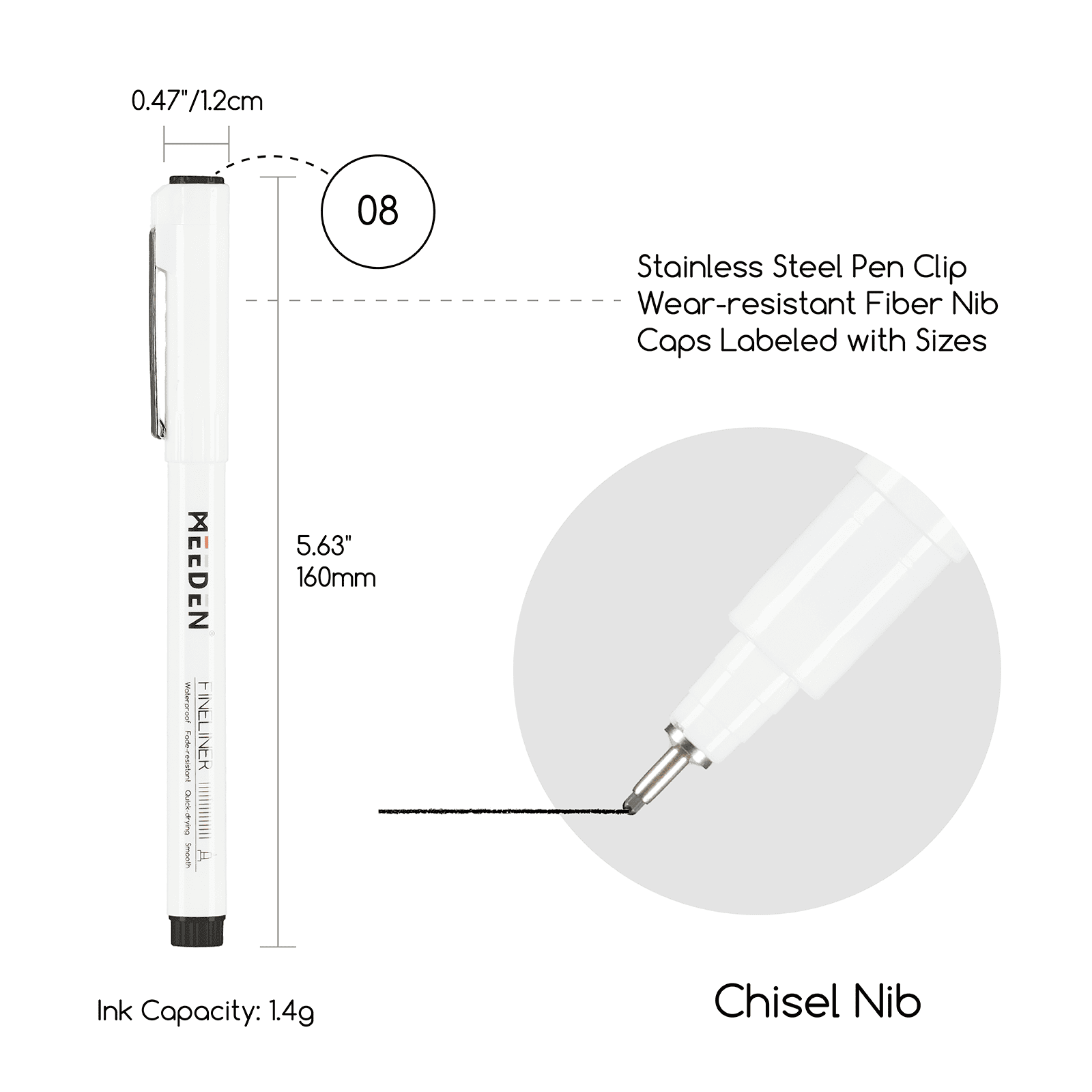 MEEDEN Black Micro Fineliner Pens – 6-Pack, 0.03mm-1mm, Waterproof Archival Ink for Drawing & Lettering
