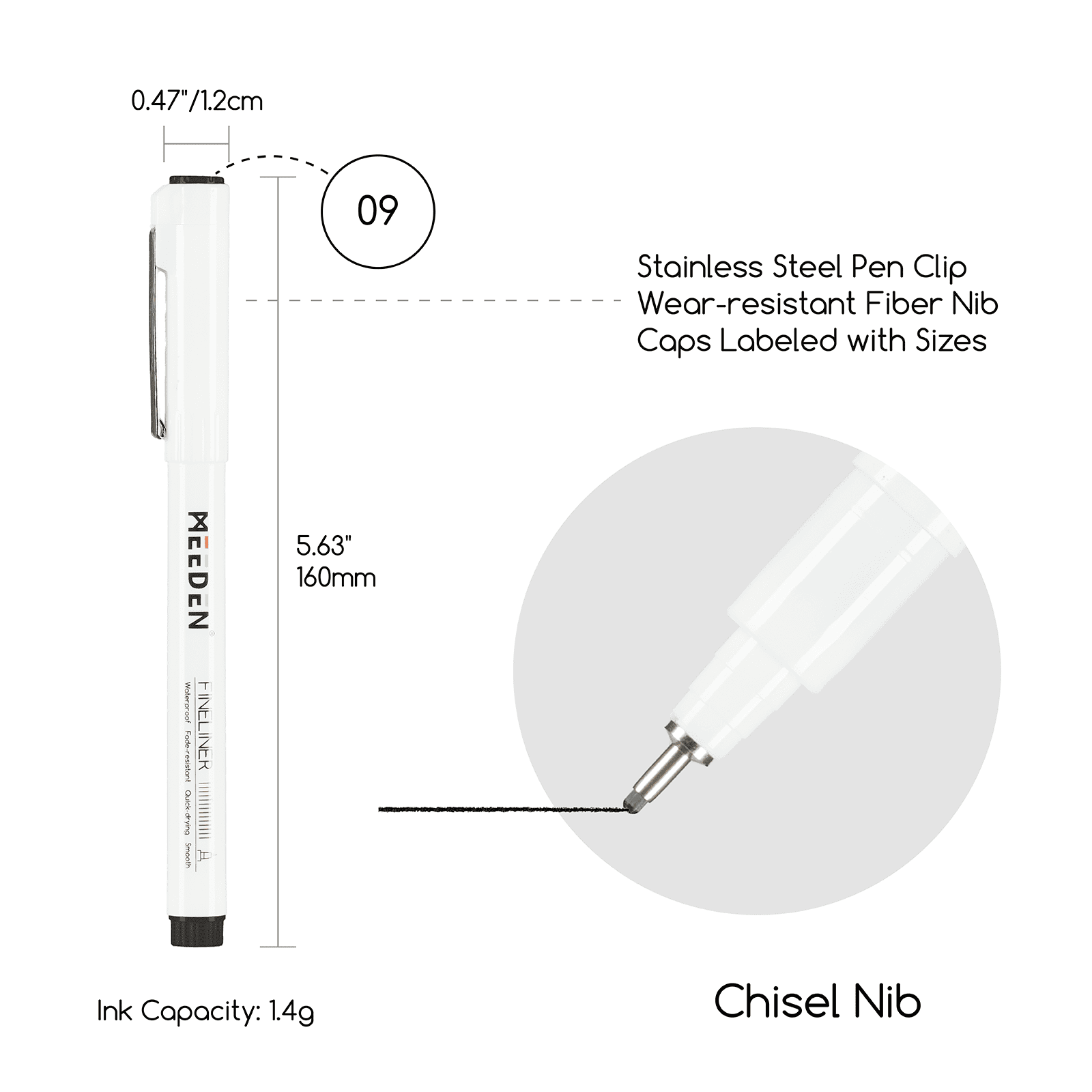 MEEDEN Black Micro Fineliner Pens – 6-Pack, 0.03mm-1mm, Waterproof Archival Ink for Drawing & Lettering