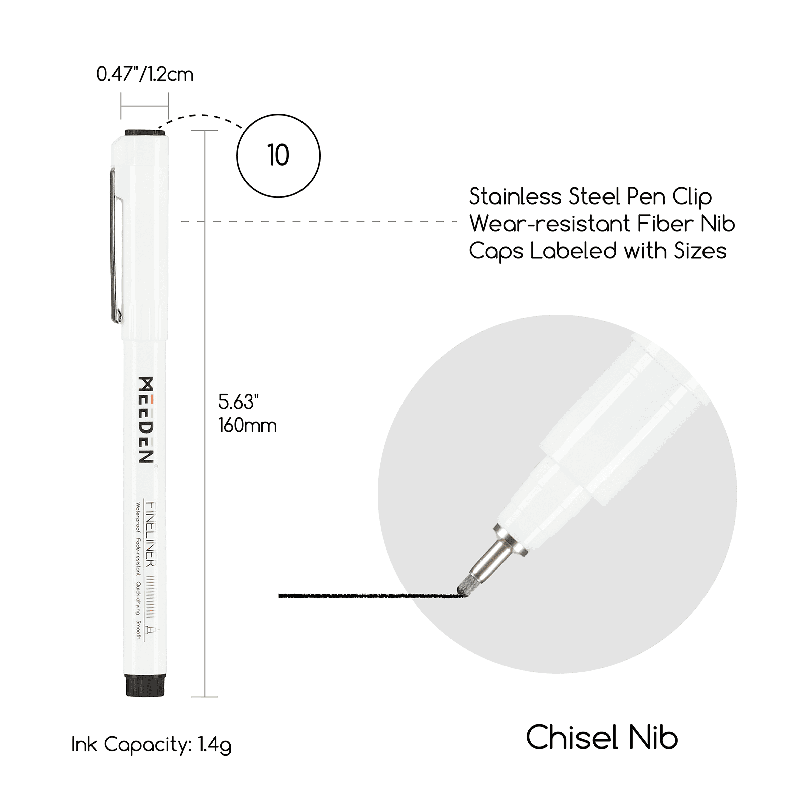 MEEDEN Black Micro Fineliner Pens – 6-Pack, 0.03mm-1mm, Waterproof Archival Ink for Drawing & Lettering