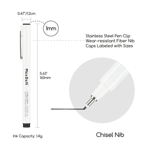 MEEDEN Black Micro Fineliner Pens – 6-Pack, 1mm-3mm , Waterproof Archival Ink for Drawing & Poster Art