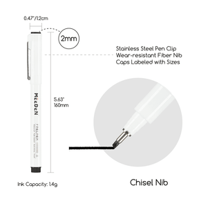 MEEDEN Black Micro Fineliner Pens – 6-Pack, 1mm-3mm , Waterproof Archival Ink for Drawing & Poster Art
