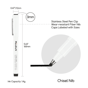 MEEDEN Black Micro Fineliner Pens – 6-Pack, 1mm-3mm , Waterproof Archival Ink for Drawing & Poster Art