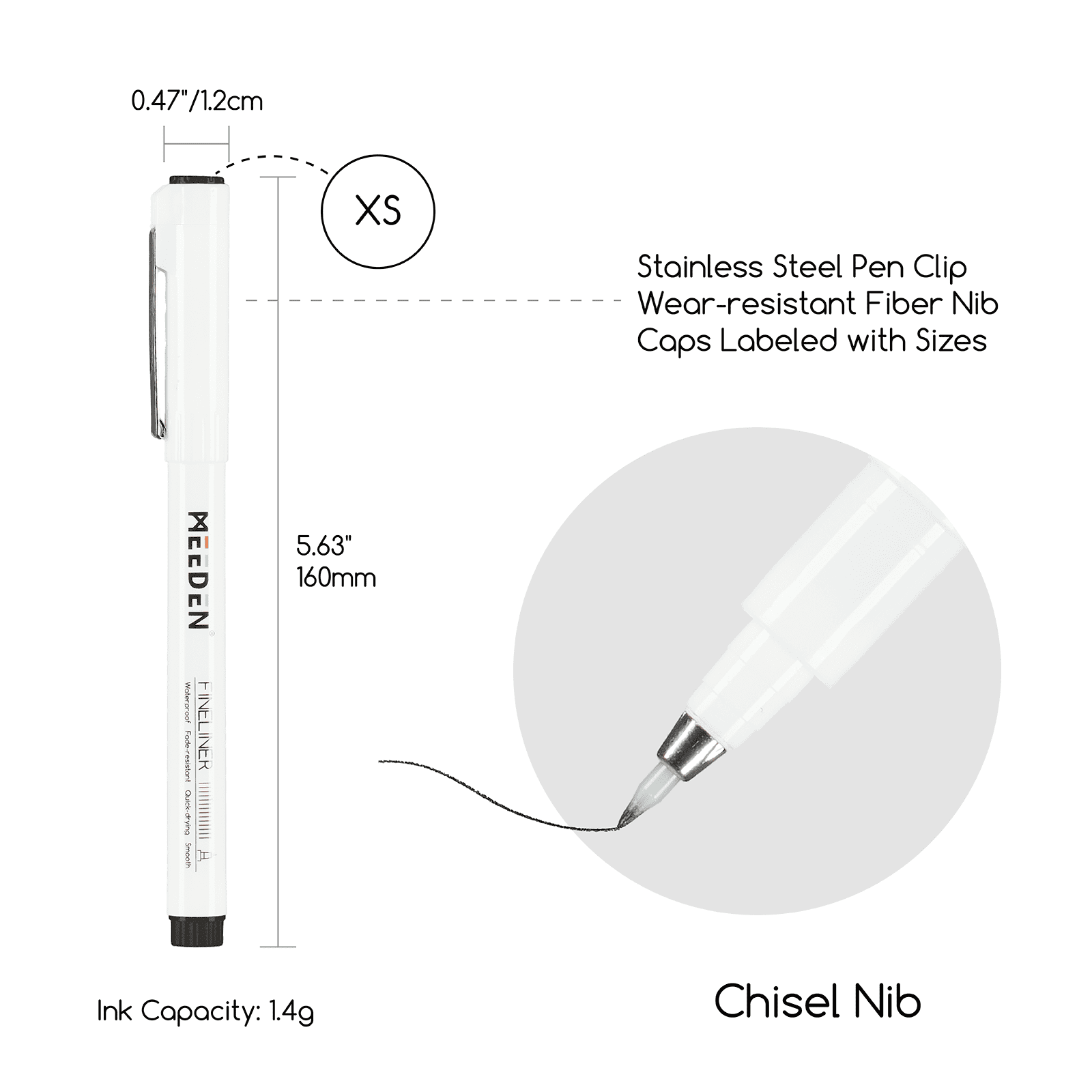 MEEDEN Black Micro Fineliner Pens – 6-Pack, 0.4-1.2mm, Waterproof Archival Ink for Sketching & Illustration